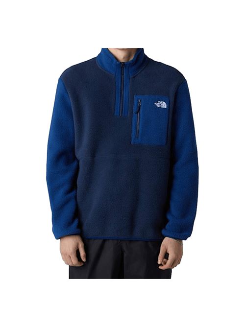 Giacca da uomo in pile, 1/4zip, tasca, colore navy/blue. THE NORTH FACE | NF0A883S8ZE1
